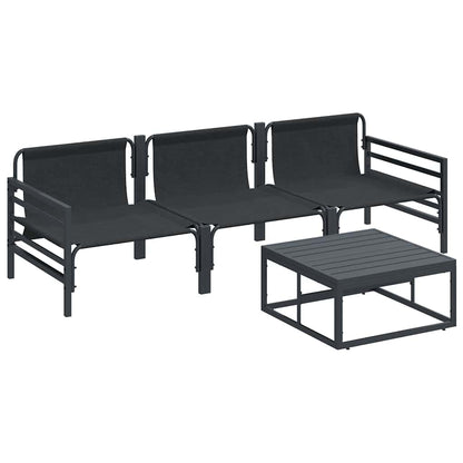 vidaXL Gartensofa-set mit Kissen 4 pcs Schwarz Stahl