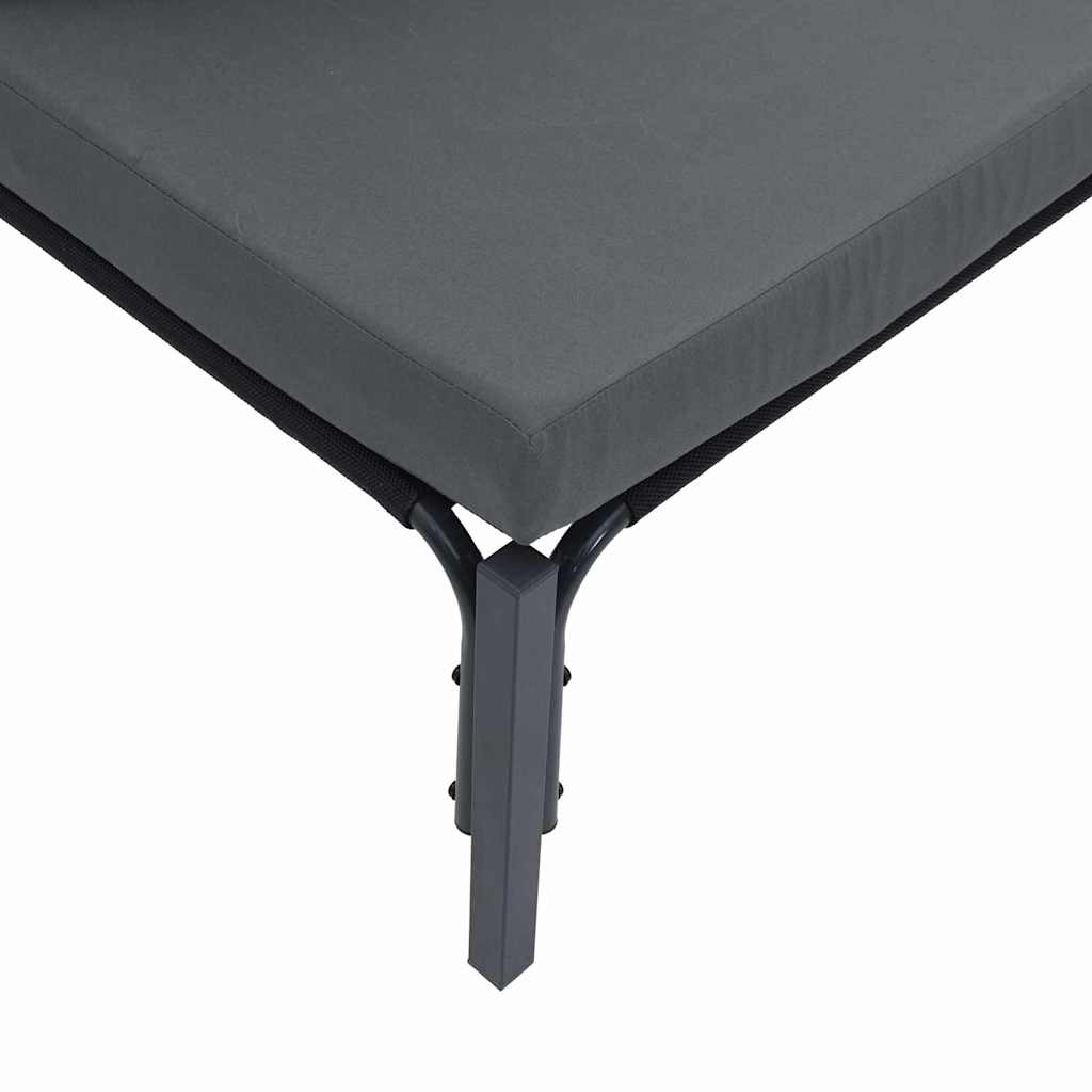 Gartensofa-set mit Kissen 5 pcs Schwarz Stahl