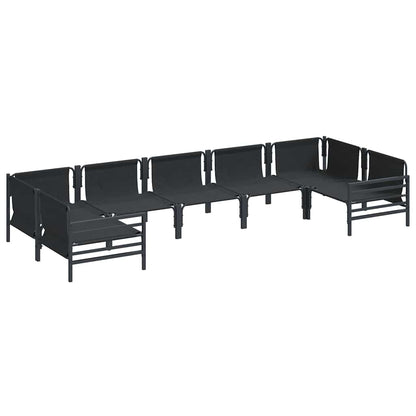 vidaXL Gartensofa-set mit Kissen 7 pcs Schwarz Stahl