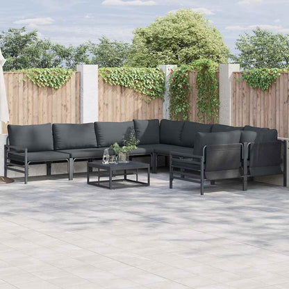 vidaXL Garten-Sofa-Set mit Kissen 9 pcs Anthrazit Stahl