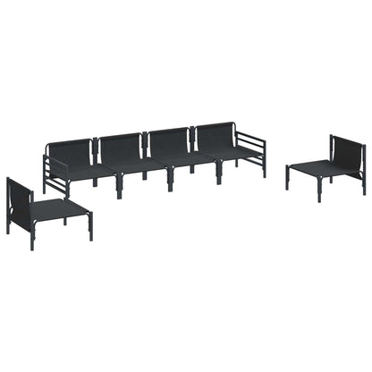 vidaXL Salon de jardin avec coussins 6 pcs Acier Noir