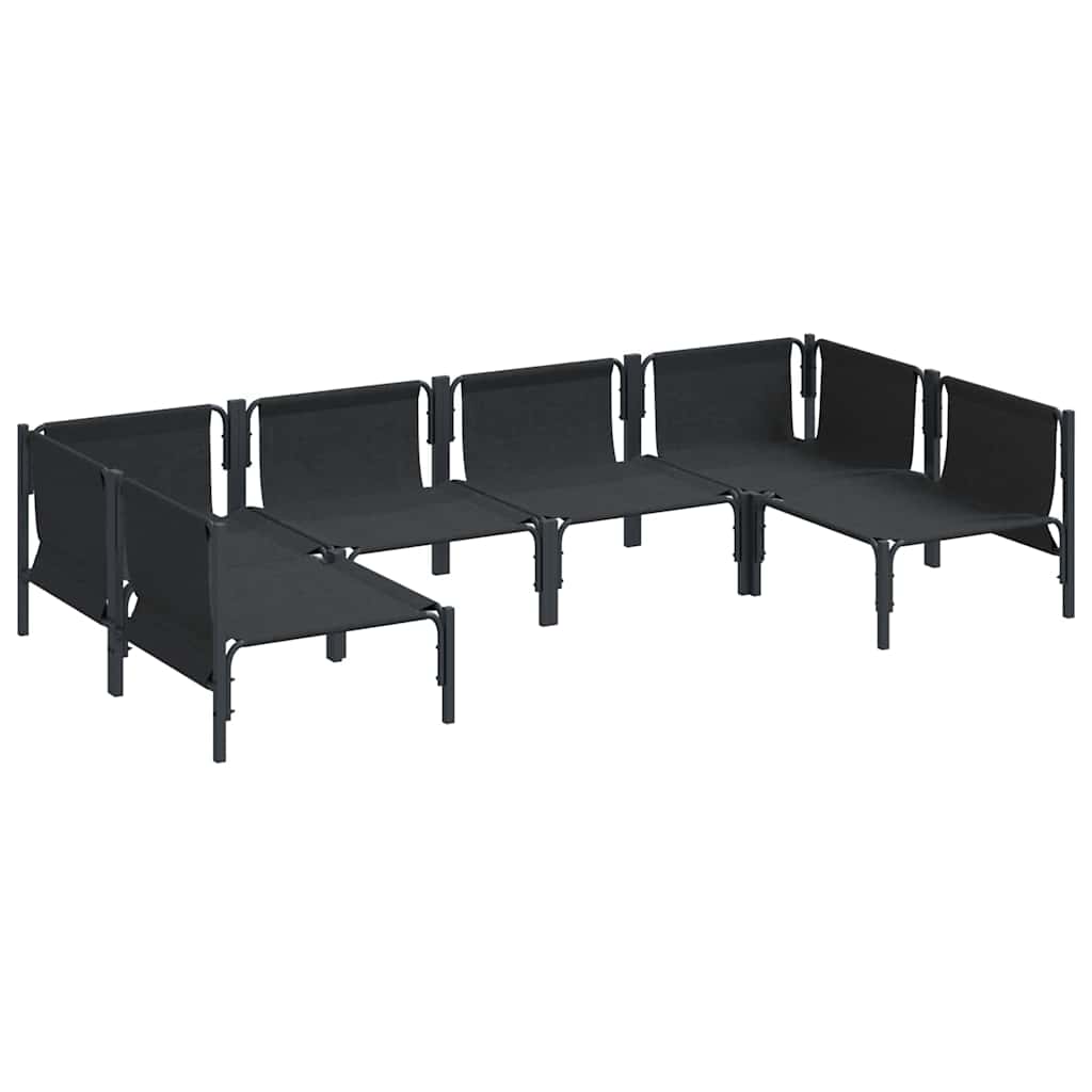 vidaXL Salon de jardin avec coussins 6 pcs Acier Noir