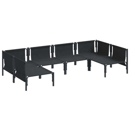 vidaXL Salon de jardin avec coussins 6 pcs Acier Noir