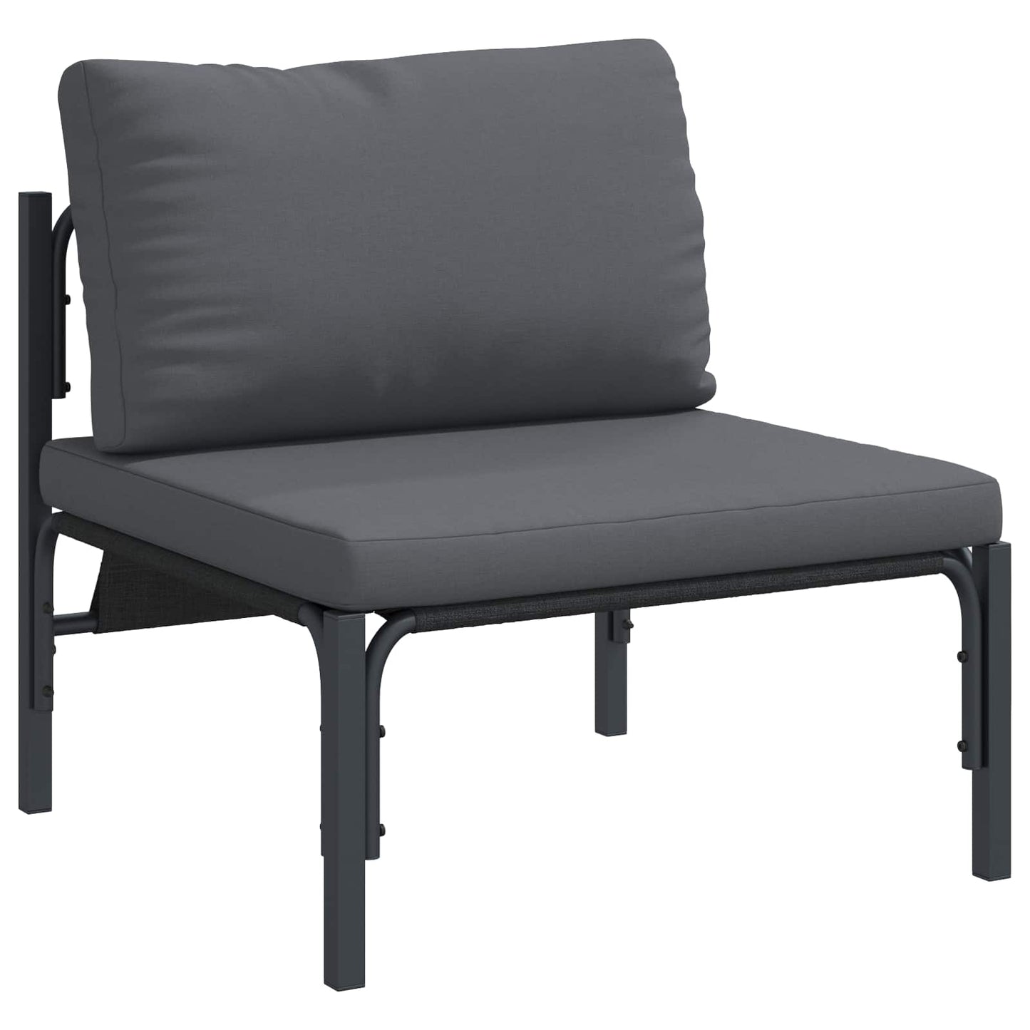 vidaXL Gartensofa-set mit Kissen 8 pcs Schwarz Stahl