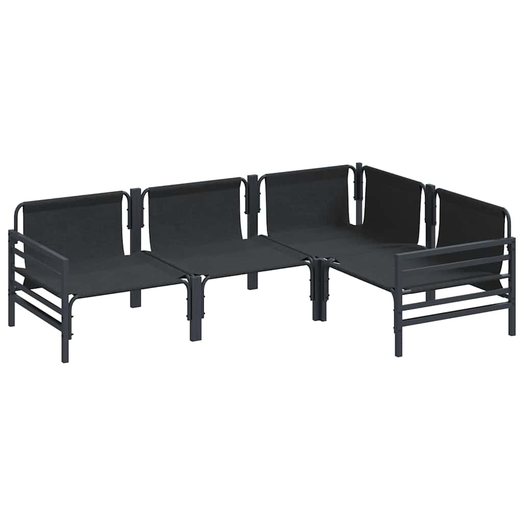 Garten-Sofa-Set mit Kissen 4 pcs Anthrazit Stahl