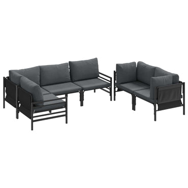 vidaXL Ensemble de canapés de jardin avec coussins 6 pcs Anthracite Acier