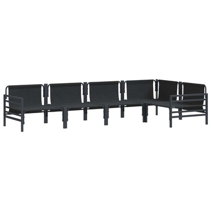 Gartensofa-set mit Kissen 5 pcs Schwarz Stahl