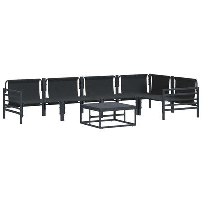 Gartensofa-set mit Kissen 6 pcs Schwarz Stahl