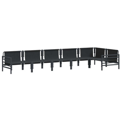 Gartensofa-set mit Kissen 6 pcs Schwarz Stahl