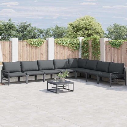 vidaXL Garten-Sofa-Set mit Kissen 8 pcs Anthrazit Stahl
