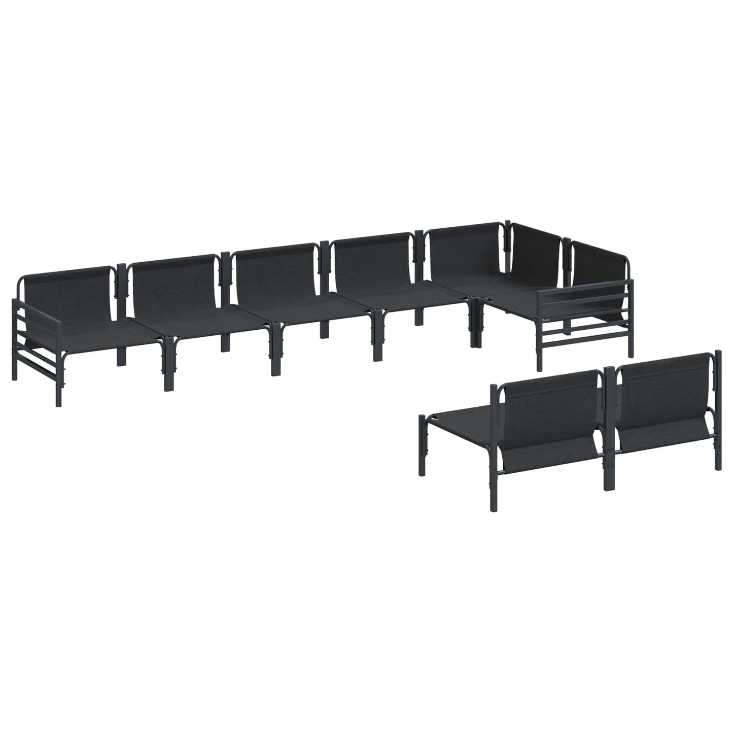 vidaXL Garten-Sofa-Set mit Kissen 8 pcs Anthrazit Stahl