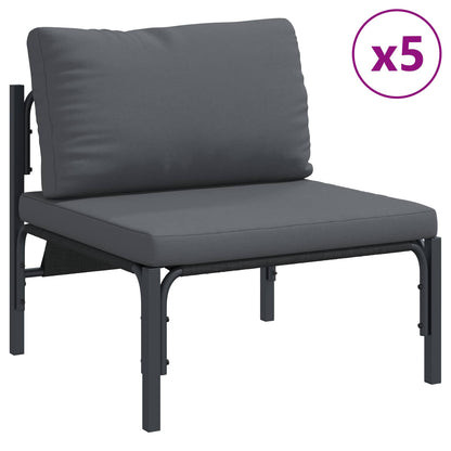 vidaXL Garten-Sofa-Set mit Kissen 8 pcs Anthrazit Stahl