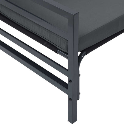 vidaXL Gartensofa-set mit Kissen 9 pcs Schwarz Stahl