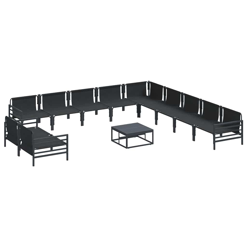 Garten-Sofa-Set mit Kissen 12 pcs Anthrazit Stahl