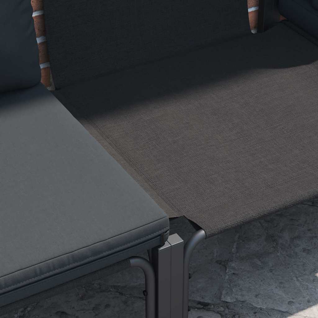 Gartensofa-set mit Kissen 12 pcs Schwarz Stahl