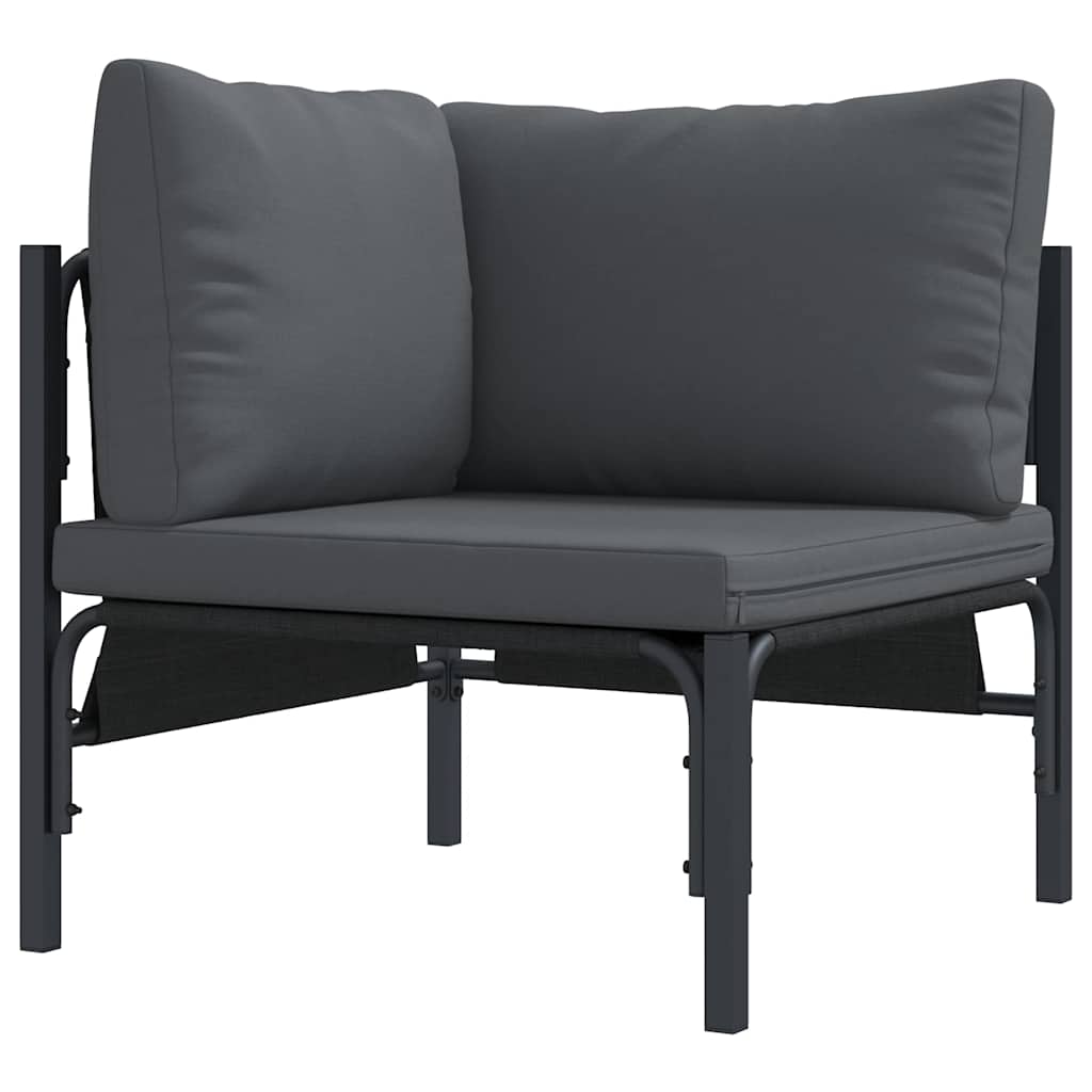 vidaXL Ensemble de canapés de jardin avec coussins 12 pcs Acier noir