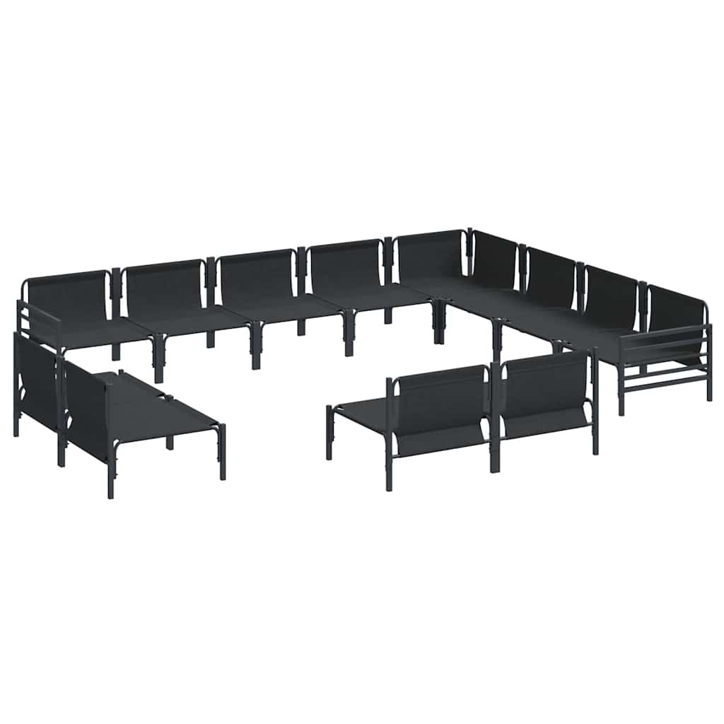 vidaXL Ensemble de canapés de jardin avec coussins 12 pcs Acier noir