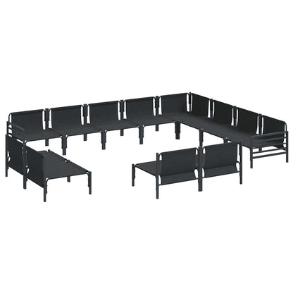 vidaXL Ensemble de canapés de jardin avec coussins 12 pcs Acier noir