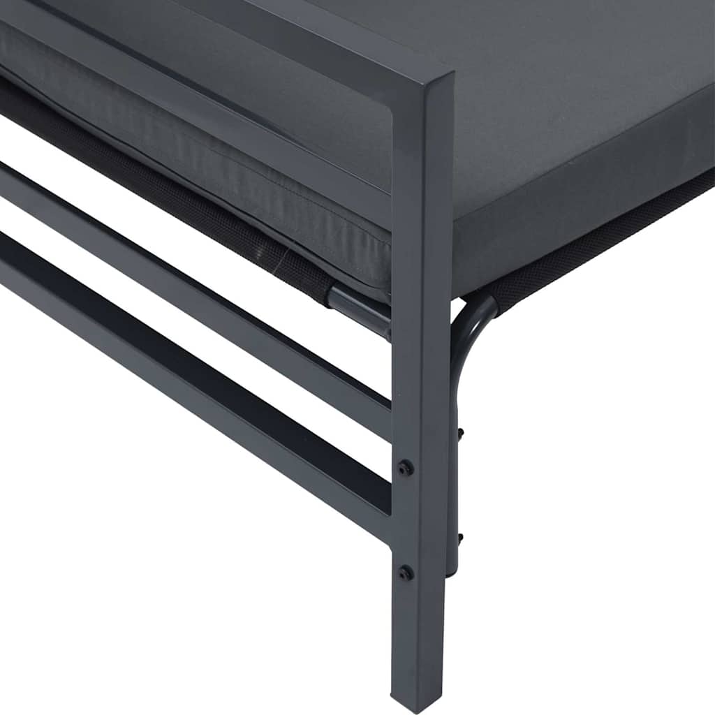 vidaXL Gartensofa-set mit Kissen 12 pcs Schwarz Stahl