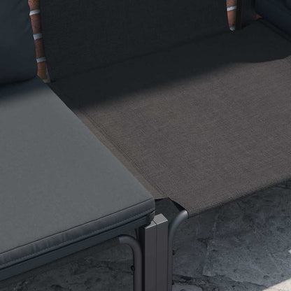 Gartensofa-set mit Kissen 13 pcs Schwarz Stahl