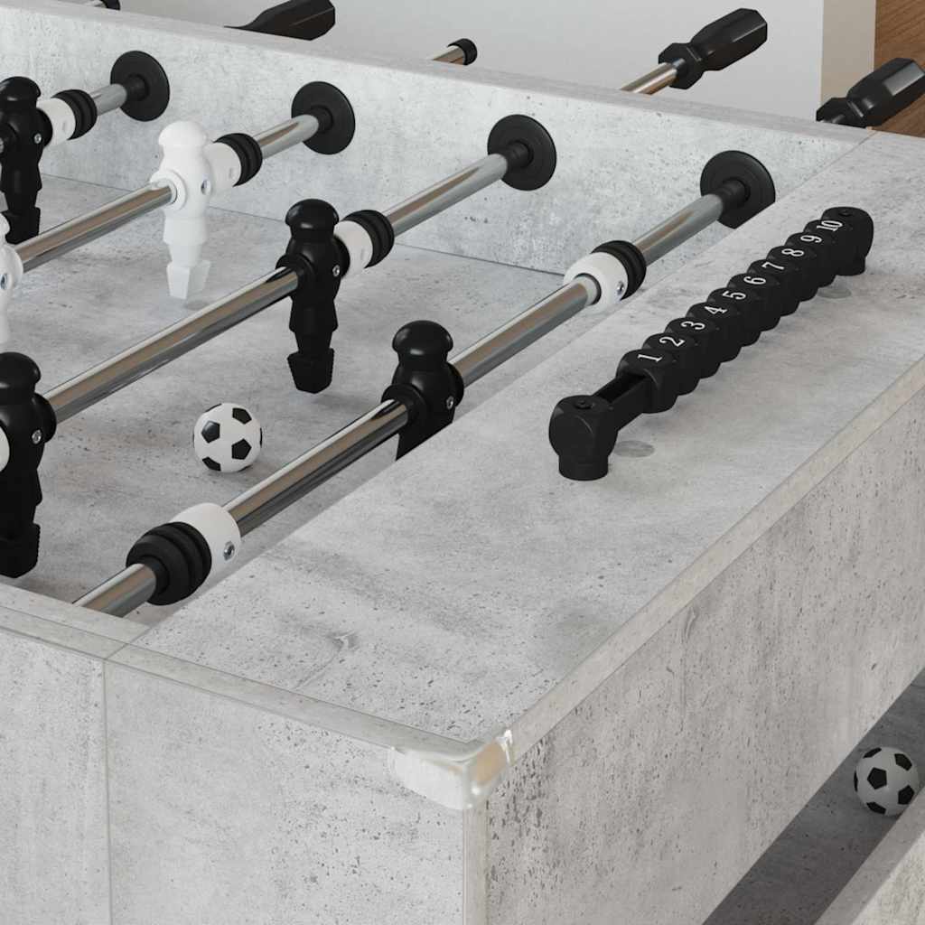 vidaXL Fußballtisch Beton Grau 146,5 x 74 x 85 cm Holzwerkstoff