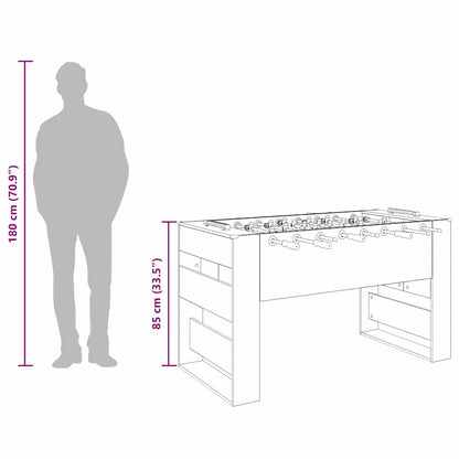 Tischfußballtisch Geräucherte Eiche 146,5 x 74 x 85 cm
