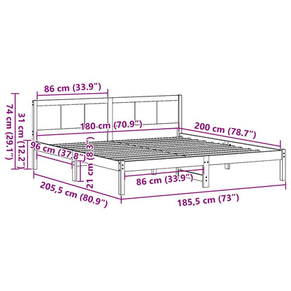 Bettgestell Braun 180 x 200 cm Massivholz Kiefer
