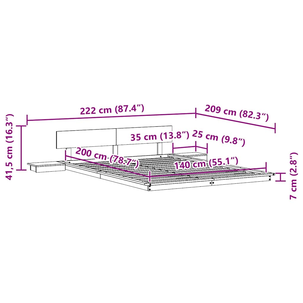 Bettgestell Braun 140 x 200 cm Holz