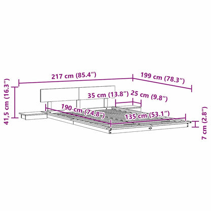 Bettgestell Braun 135 x 190 cm Holz