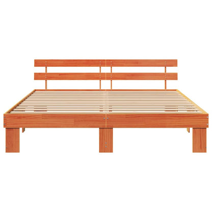 Bettrahmen Wachsbraun 180 x 200 cm Massives Kiefernholz