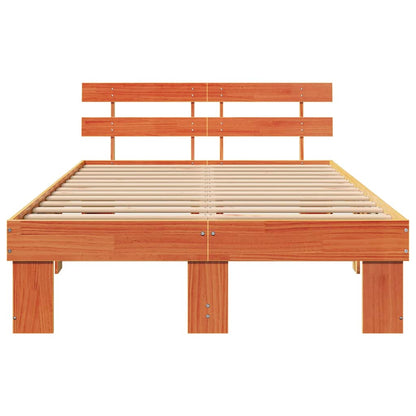 Bettrahmen Wachsbraun 120 x 200 cm Massives Kiefernholz