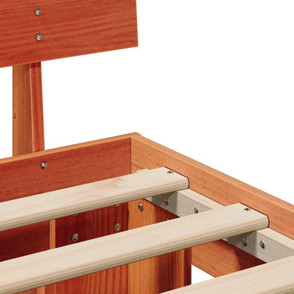 Bettrahmen Wachsbraun 90 x 200 cm Massives Kiefernholz