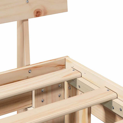 Bettrahmen mit Kopfteil Natur 135 x 190 cm Massives Kiefernholz