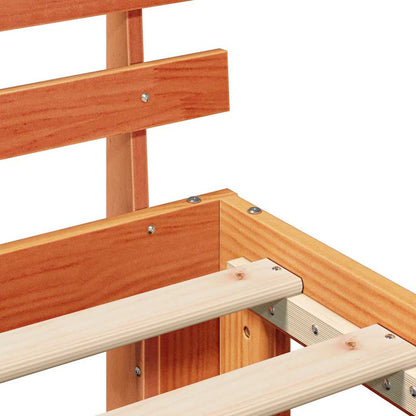 Bettrahmen Wachsbraun 90 x 190 cm Massives Kiefernholz