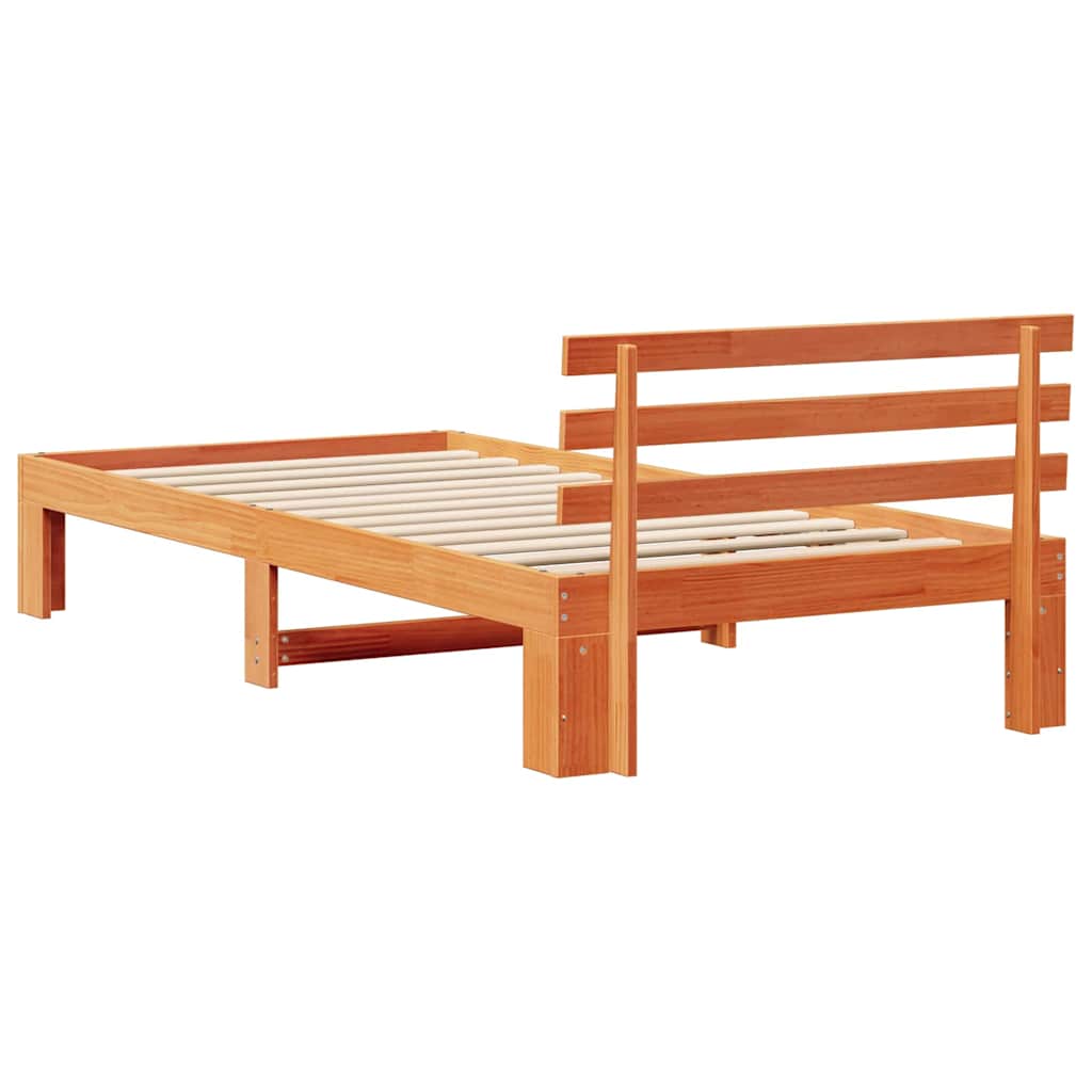 Bettrahmen Wachsbraun 90 x 190 cm Massives Kiefernholz