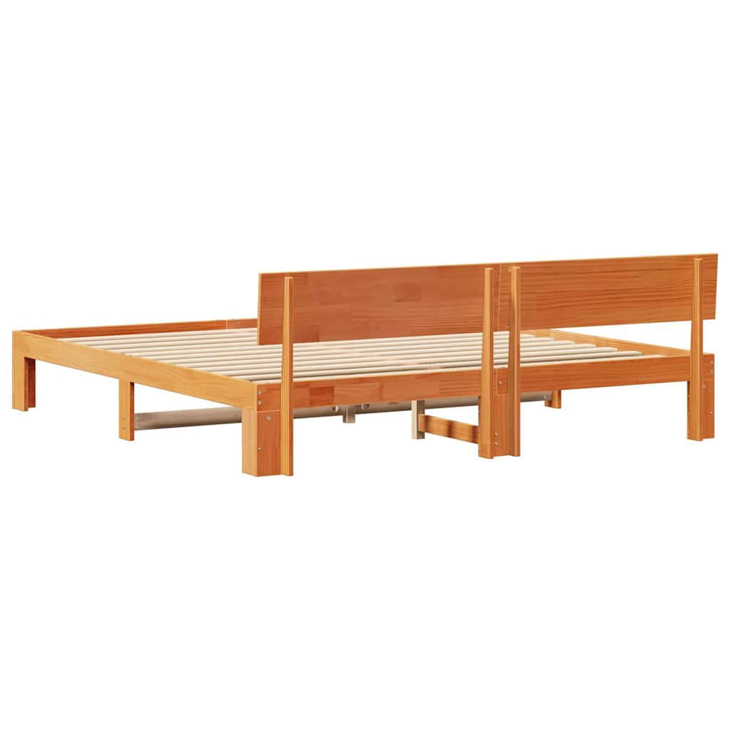 Bettrahmen Wachsbraun 180 x 200 cm Massives Kiefernholz