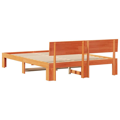 Bettrahmen Wachsbraun 140 x 200 cm Massives Kiefernholz