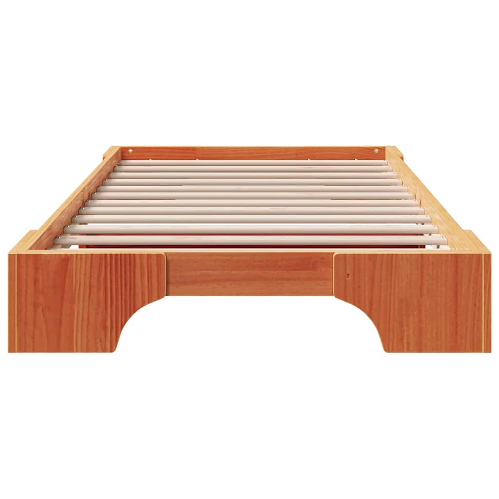 Bettrahmen Wachsbraun 75 x 190 cm Massives Kiefernholz