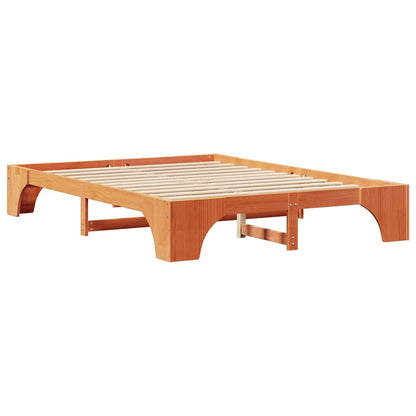 Bettrahmen Wachsbraun 150 x 200 cm Massives Kiefernholz