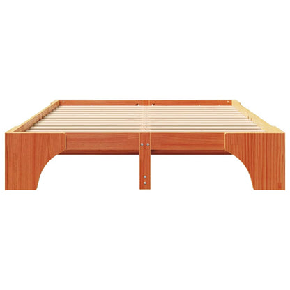 Bettrahmen Wachsbraun 150 x 200 cm Massives Kiefernholz