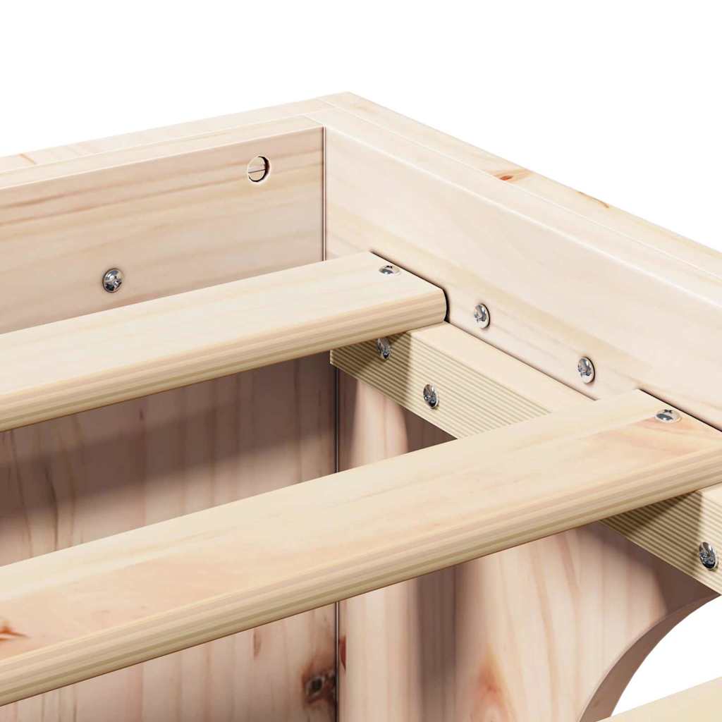 Bettrahmen Natur 140 x 190 cm Massives Kiefernholz