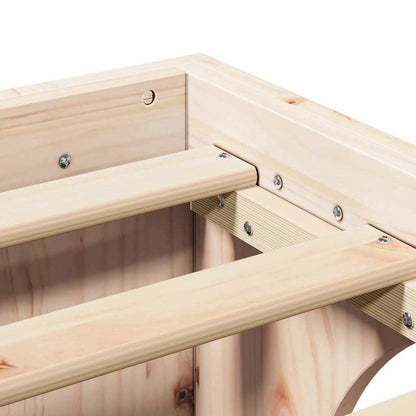 Bettrahmen Natur 90 x 200 cm Massives Kiefernholz