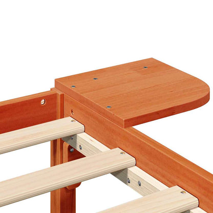 Bettrahmen Wachsbraun 140 x 190 cm Massives Kiefernholz