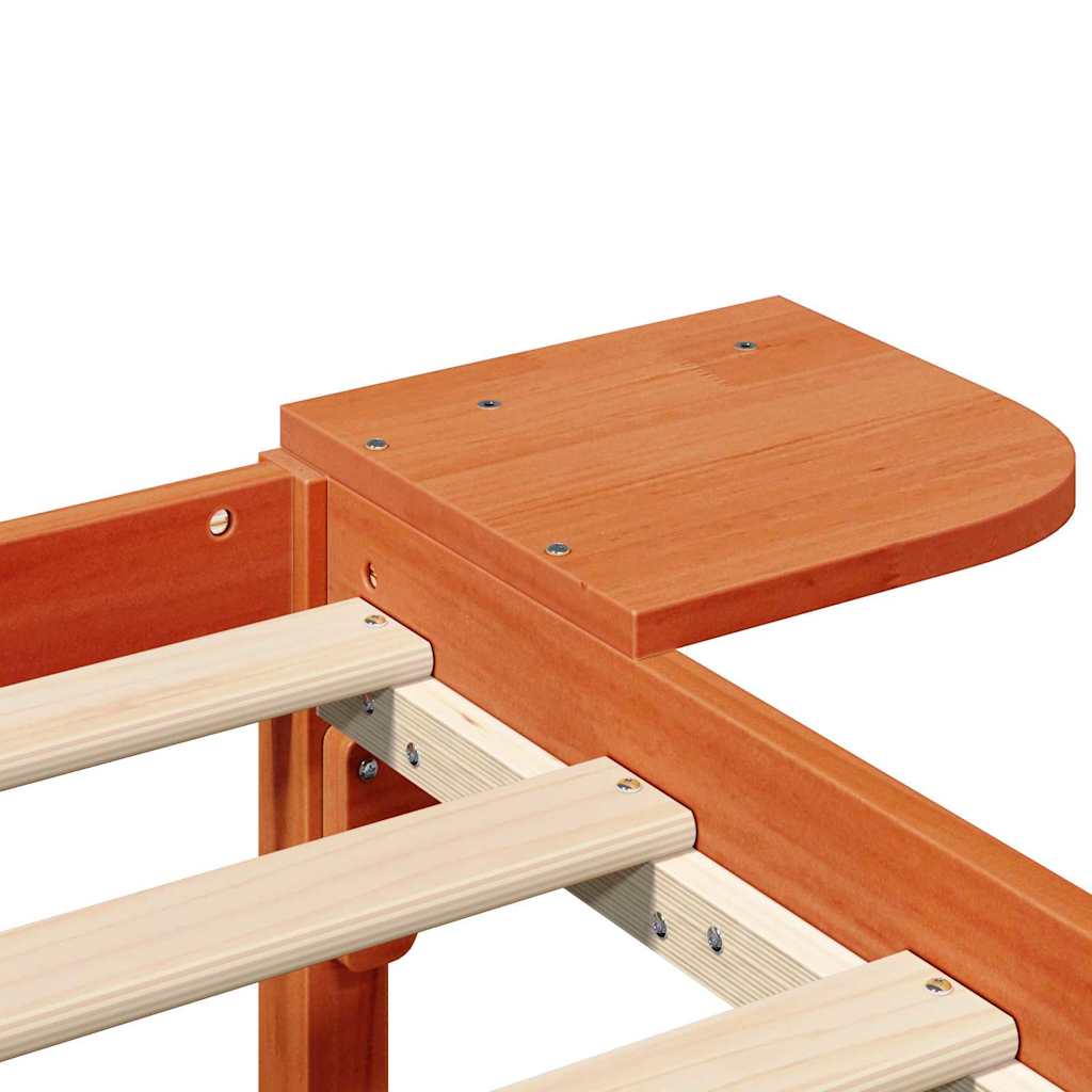 Bettrahmen Wachsbraun 90 x 200 cm Massives Kiefernholz