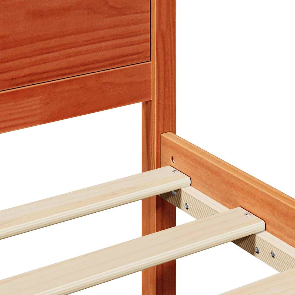 Bettrahmen Wachsbraun 135 x 190 cm Massives Kiefernholz