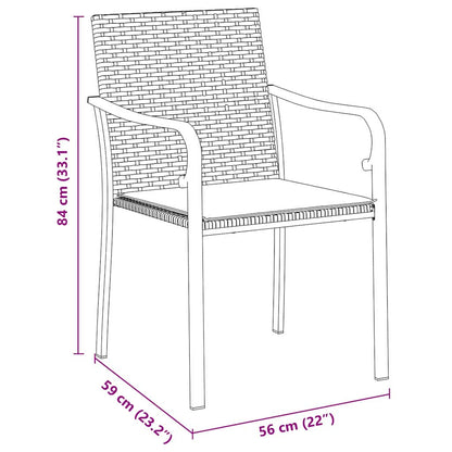 Garten Essgruppe 5 pcs Braun und Schwarz PE-Rattan