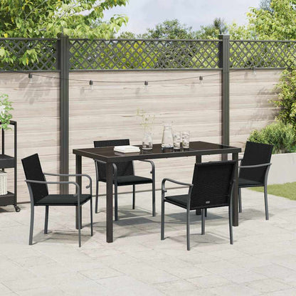 Garten Essgruppe 5 pcs Schwarz und Grau PE-Rattan