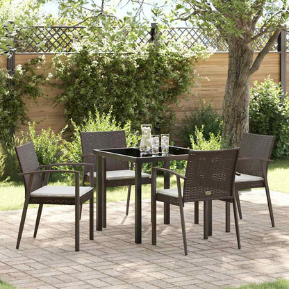 Garten Essgruppe 5 pcs Braun und Schwarz PE-Rattan