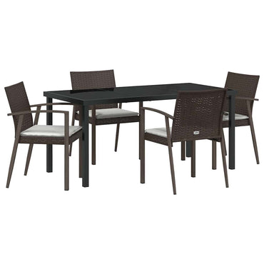 vidaXL Garten Essgruppe 5 pcs Braun und Schwarz PE-Rattan