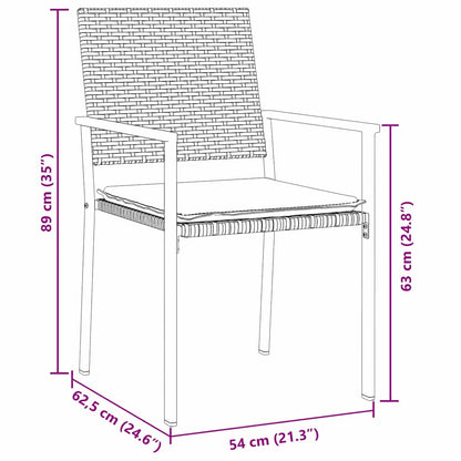 Garten Essgruppe 7 pcs Schwarz und Hellgrau PE-Rattan